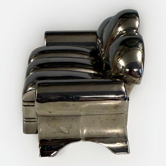 Vintage 1991 Godinger Silver Plated Velvet Lined Jewelry Trinket Box Couch Lid - Picture 5 of 7